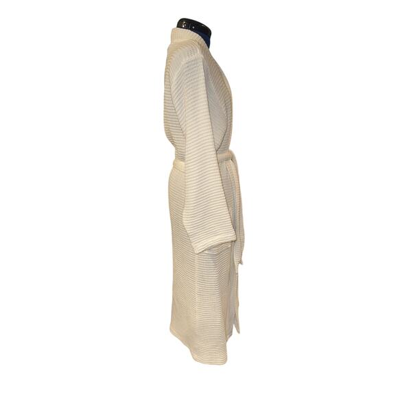 Kassatex Waffle Weave Robe Womens Size S/M Mid-Length White - Picture 4 of 6